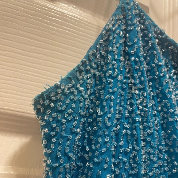 Vintage Je Matadi Fully Beaded Silk High Low Gown Size M - Picture 4 of 14